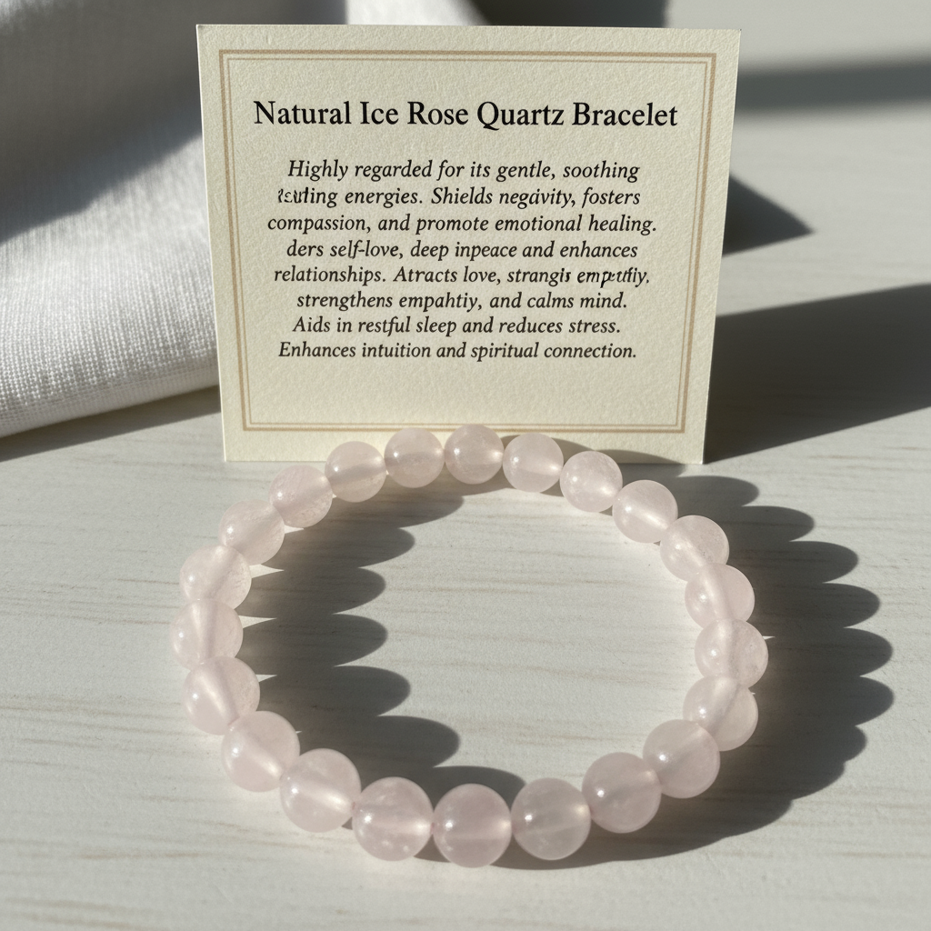 Natural Ice Rose Quartz Bracelet