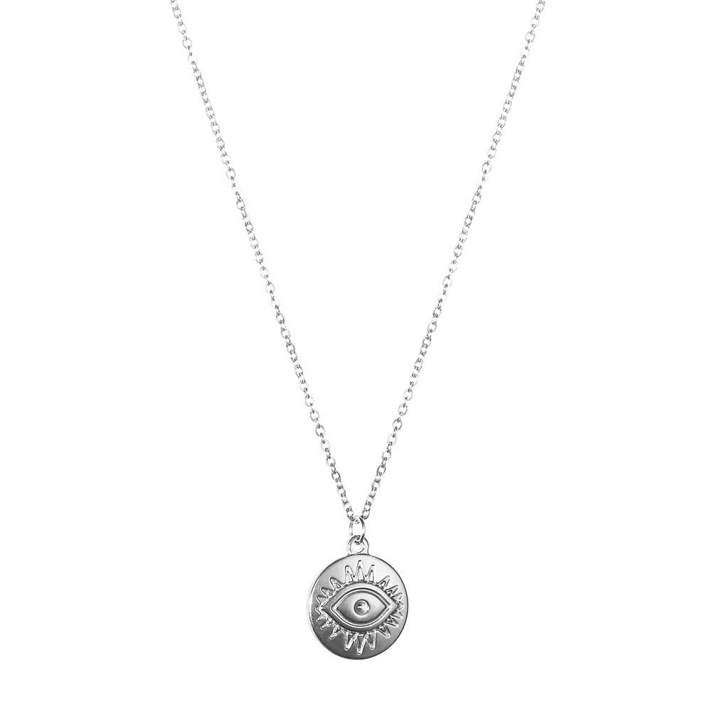 24K Gold Plating Evil Eye Pendant Necklace