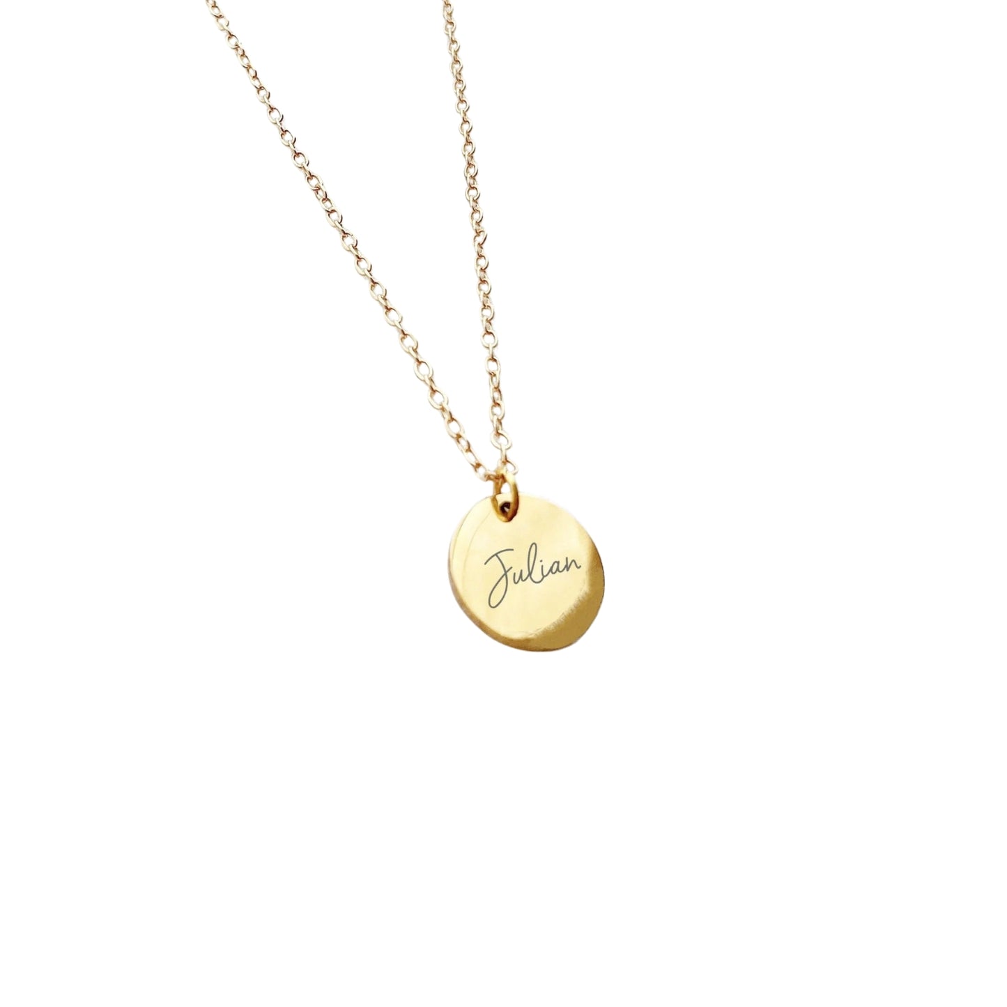 Engraved Disc Necklace