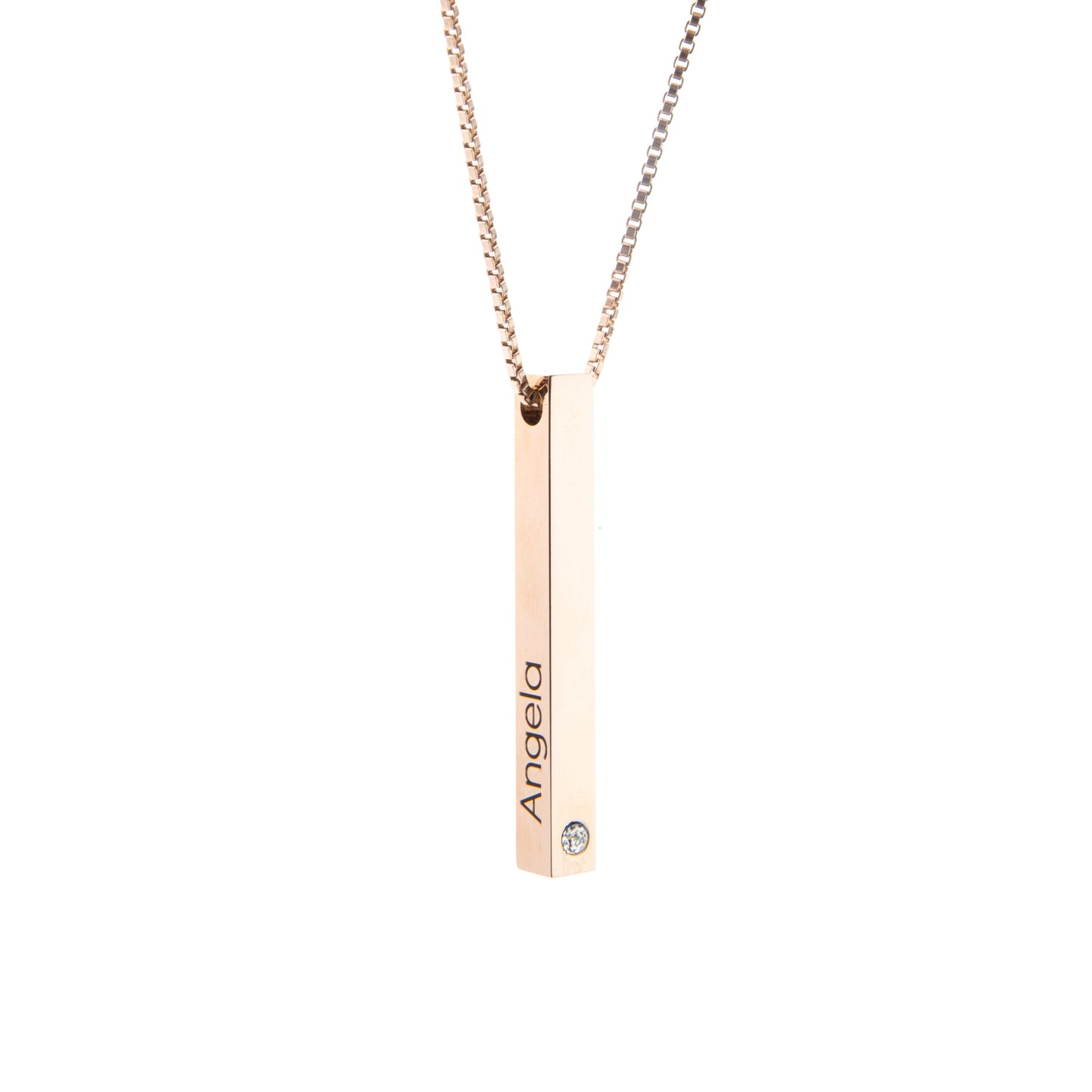 Pillar Bar Pendant with Stone