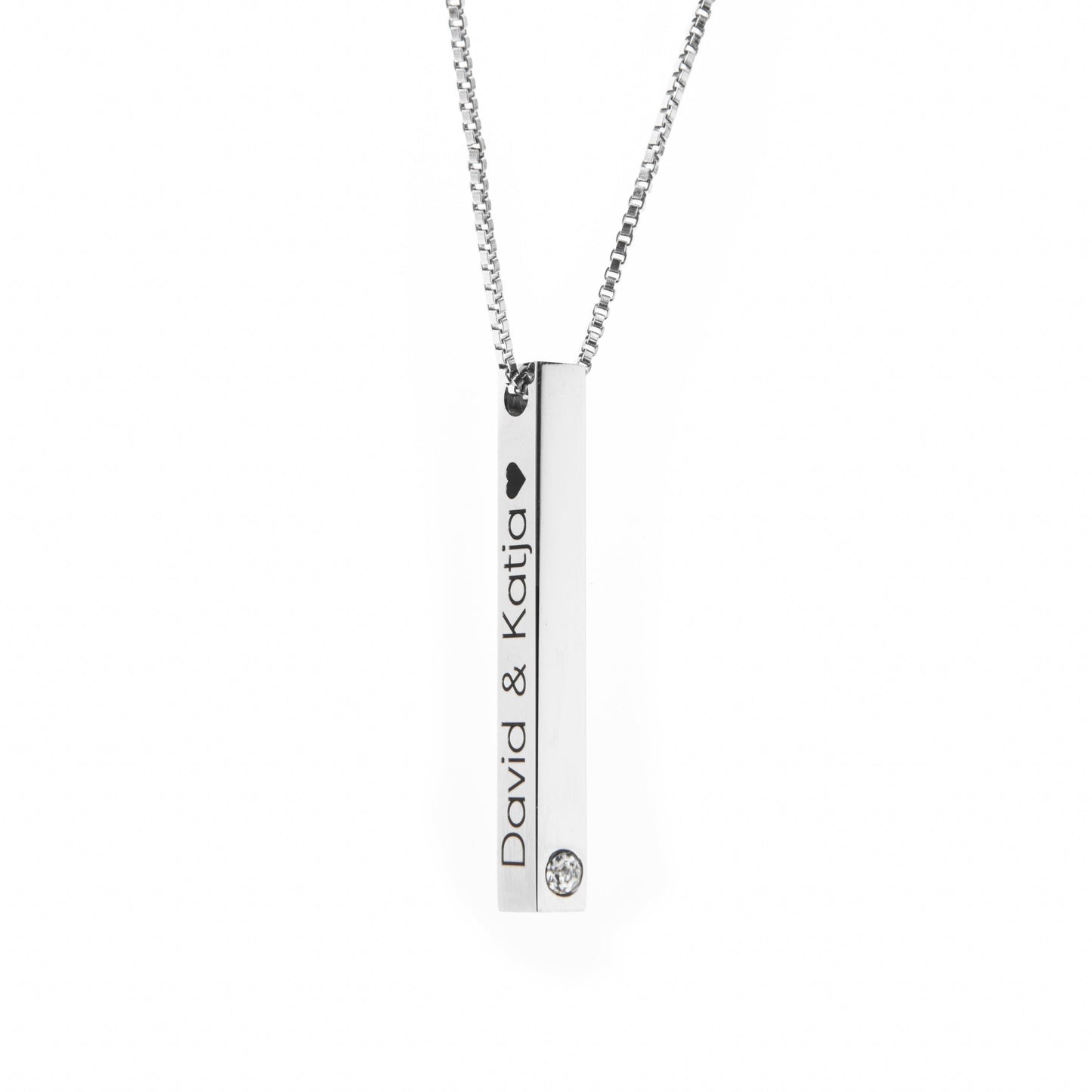 Pillar Bar Pendant with Stone