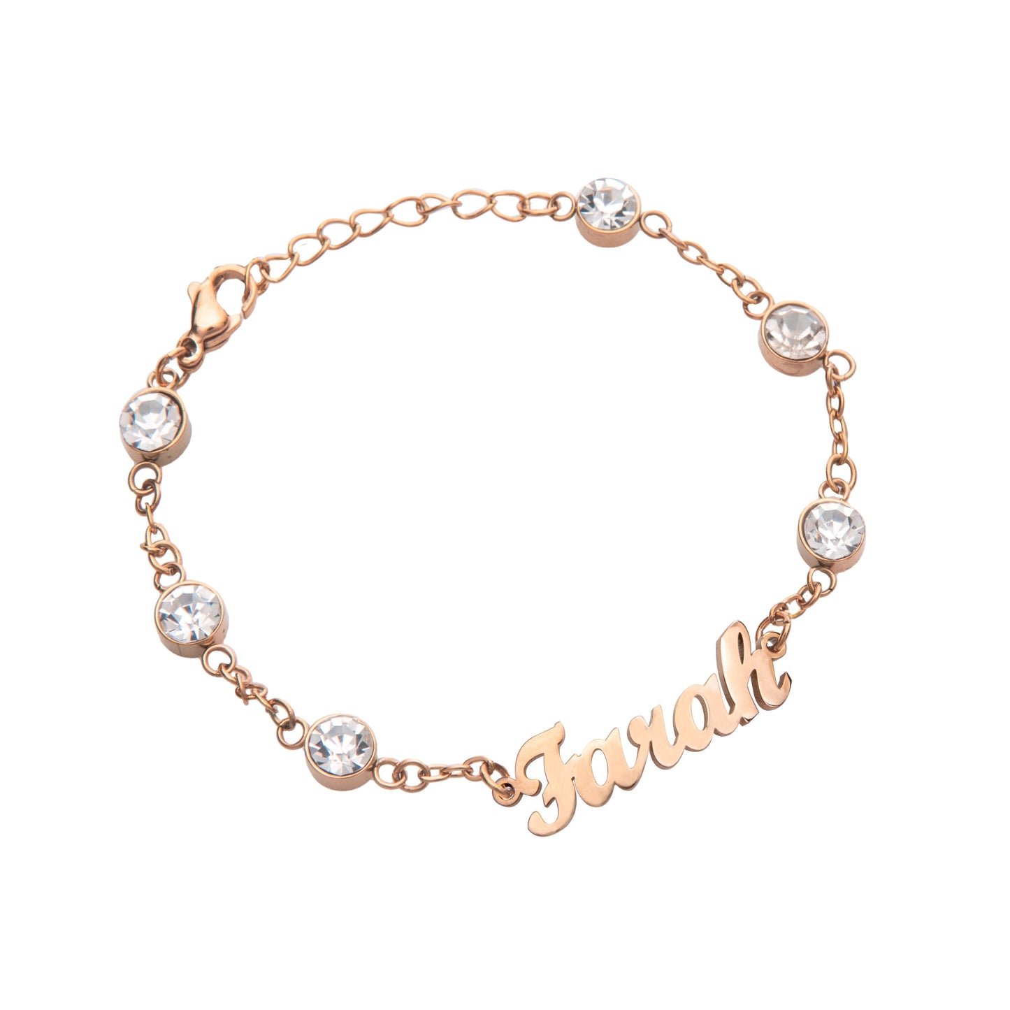 Name Bracelet/Anklet with Crystal Stone