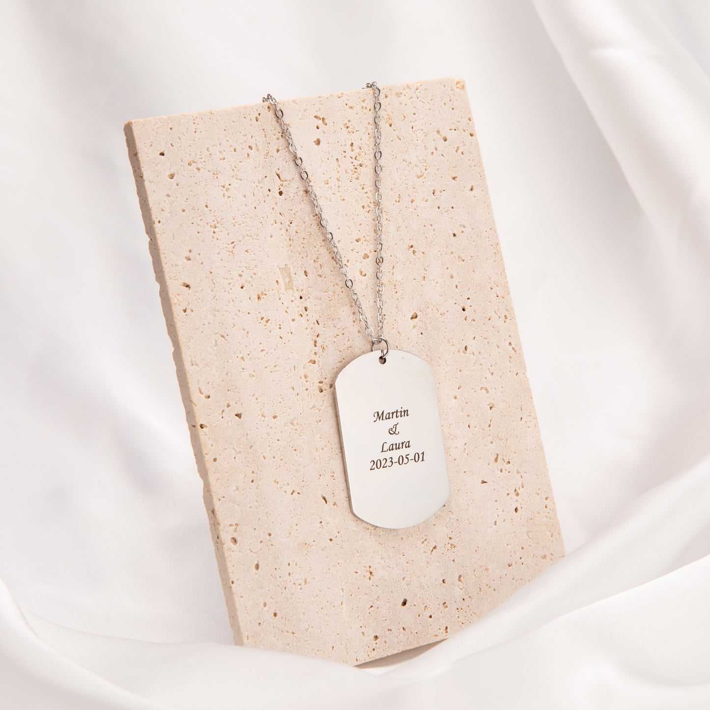 Silver Army Tag Pendant