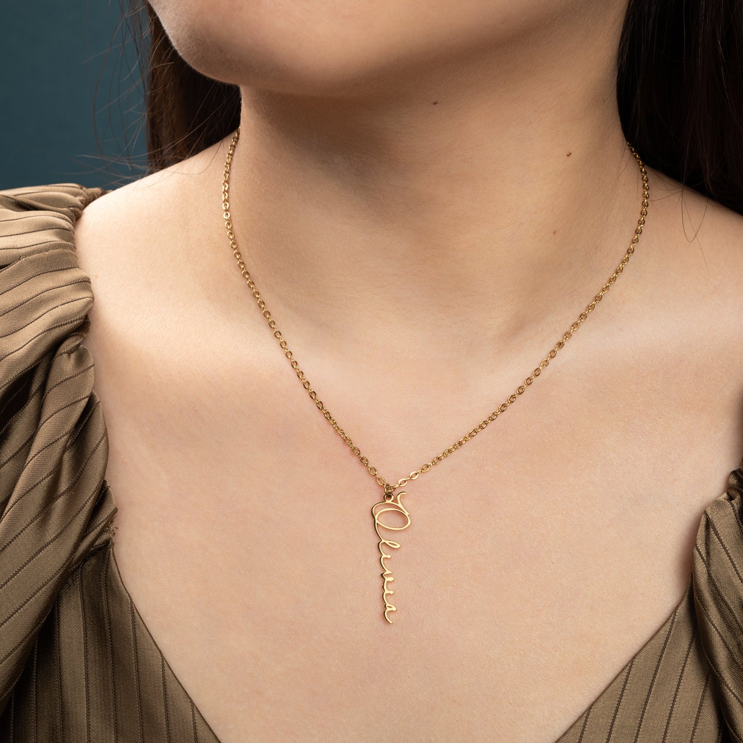 Personalized Vertical Signature Necklace