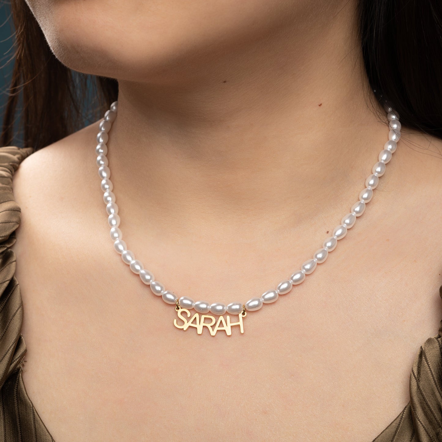 Personalized Pearl Name Necklace