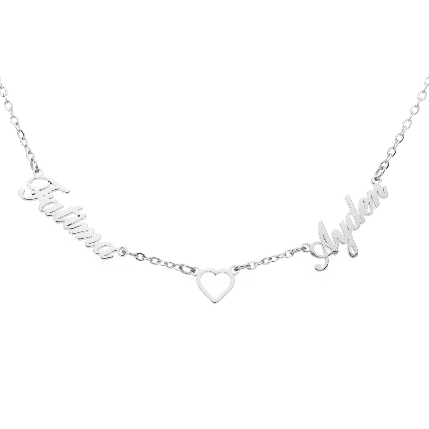 Heart & 2 Custom Names Necklace