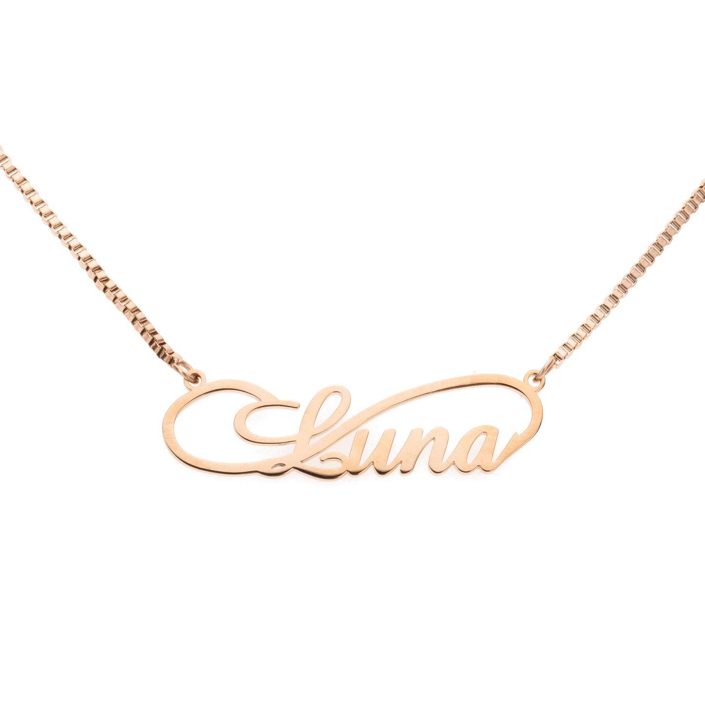 Infinite Name Necklace with Fine Link Chain