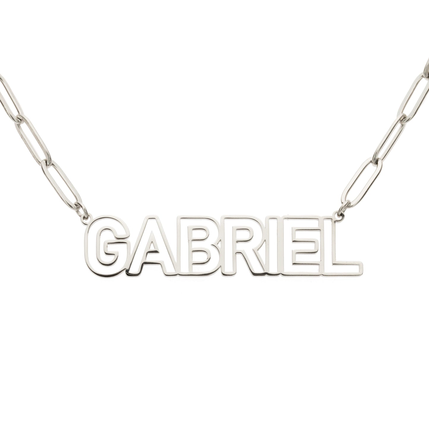 Hollowed Capital Name Necklace