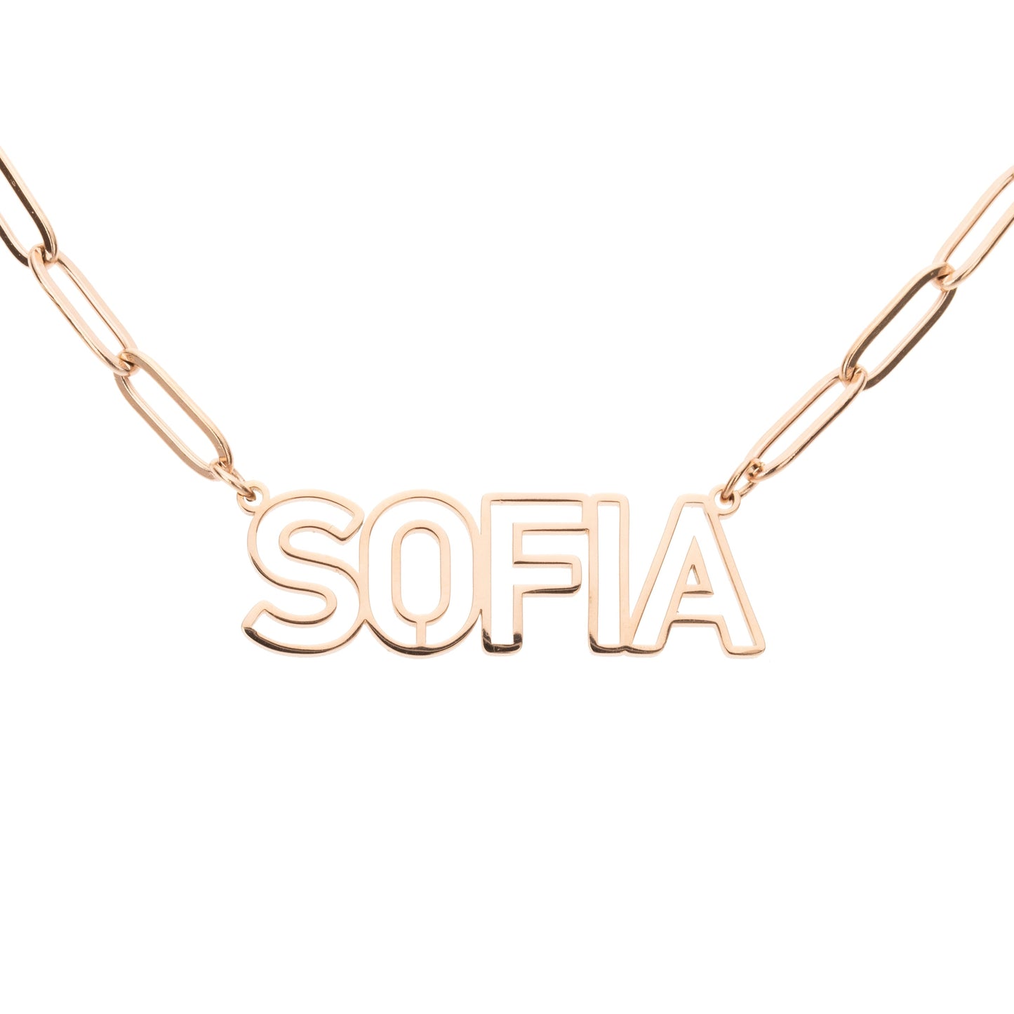 Hollowed Capital Name Necklace