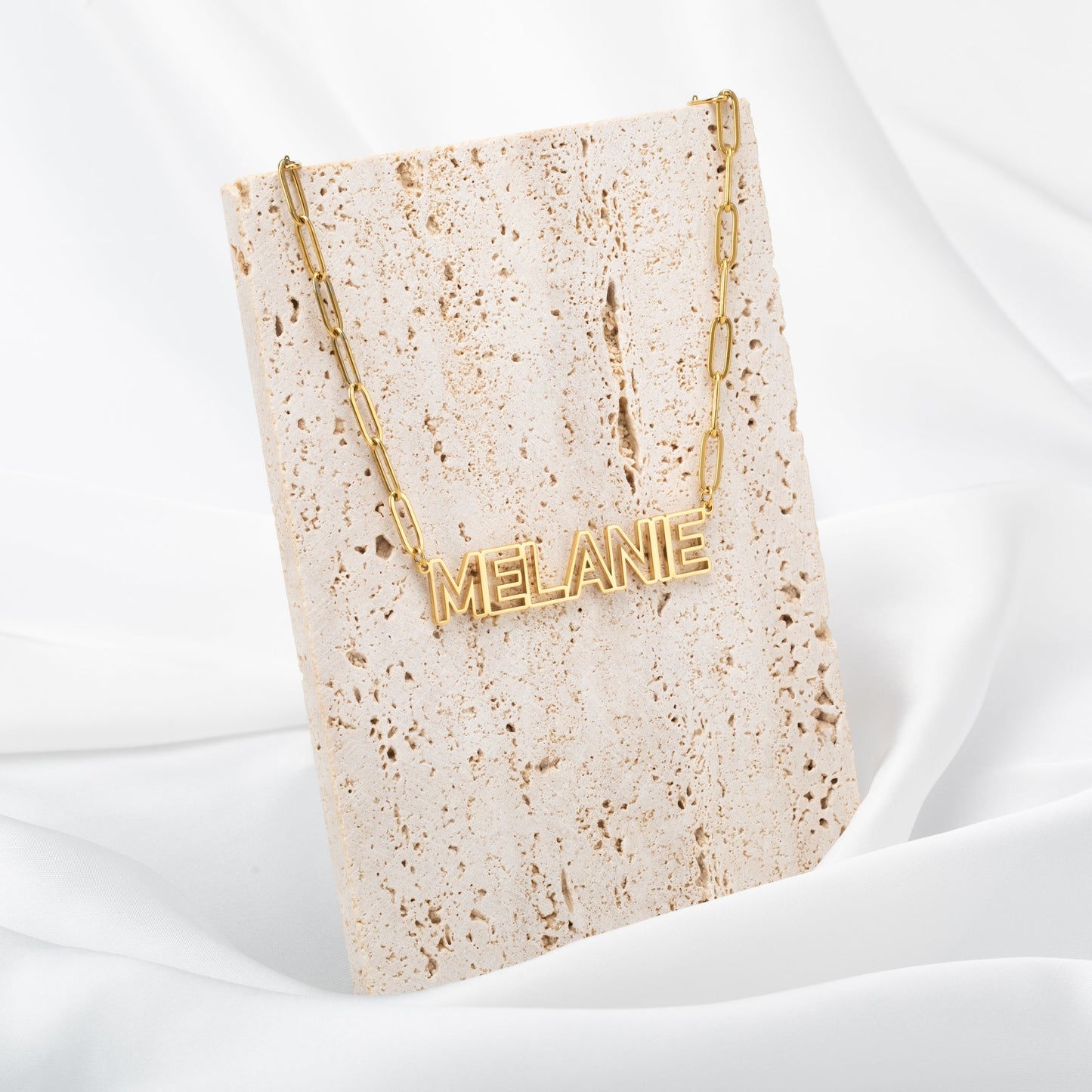 Hollowed Capital Name Necklace