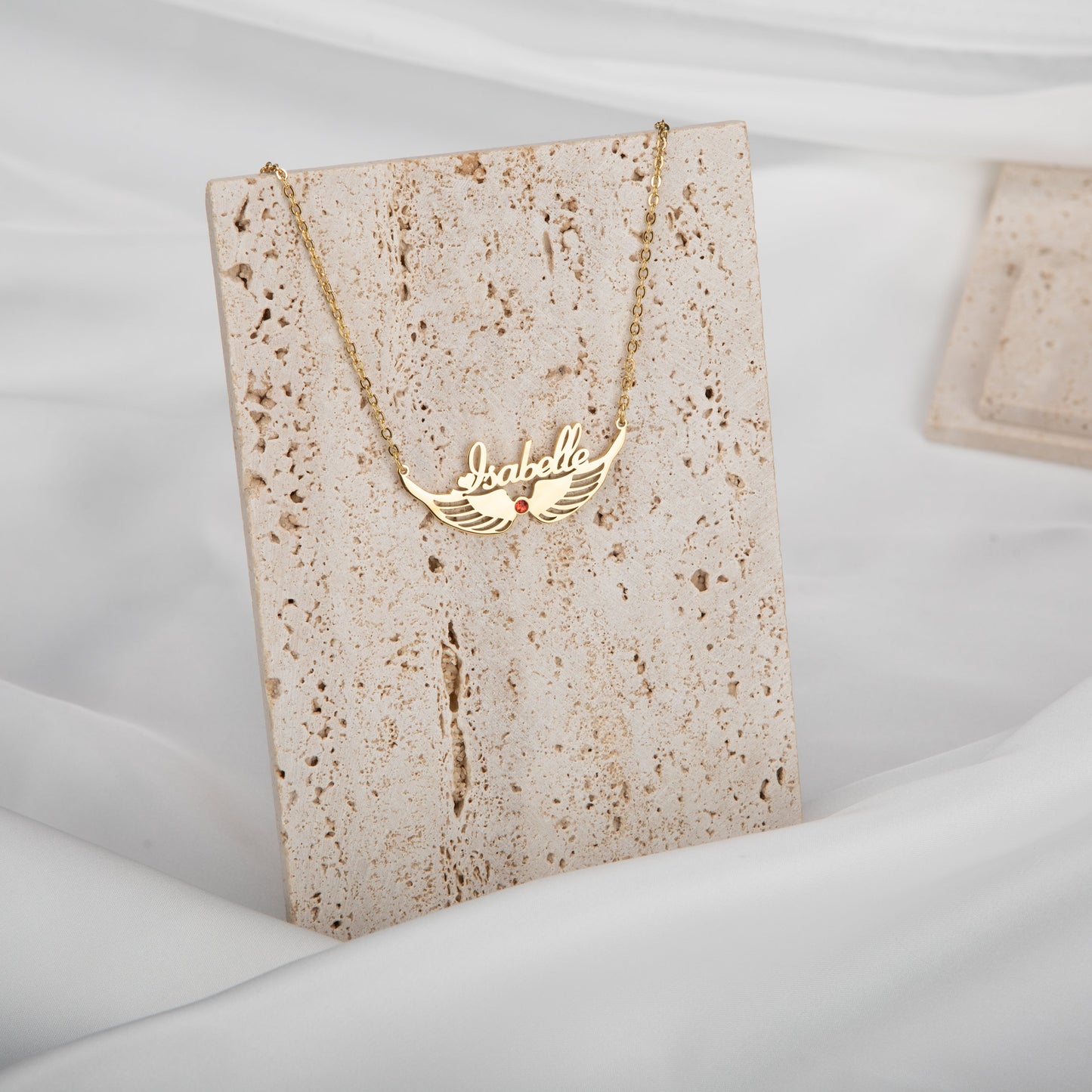 Angel Wings Personalized Name Birthstone