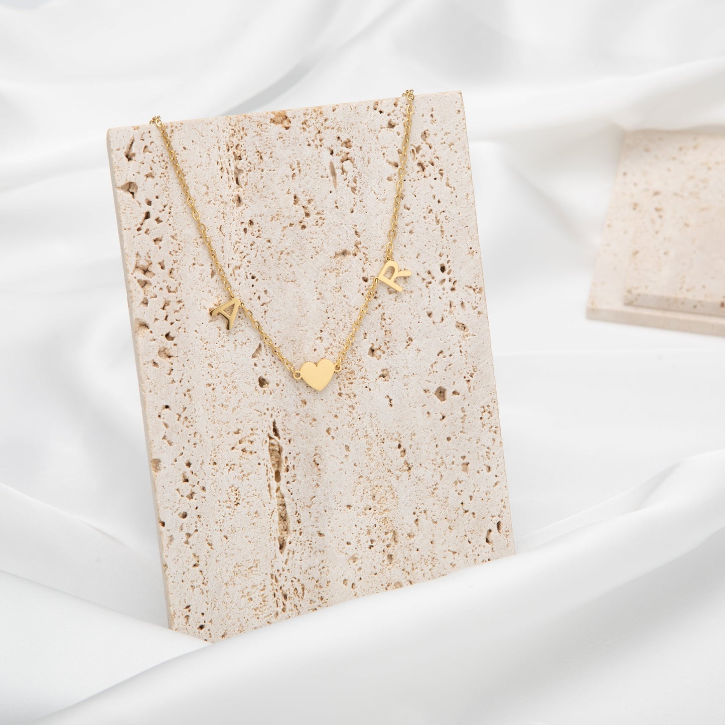 Double Initials Heart Necklace