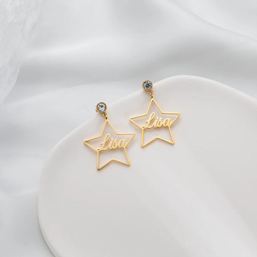 Star Earrings With Birthstone