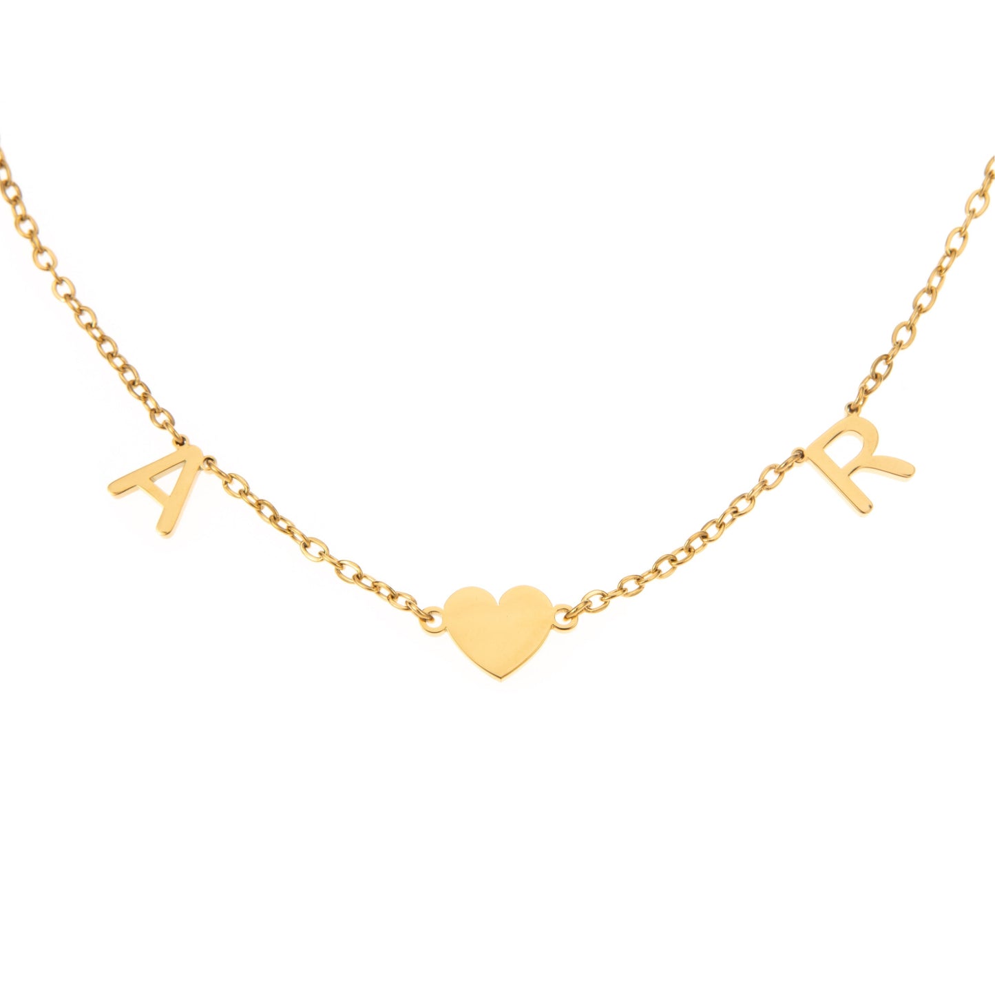 Double Initials Heart Necklace