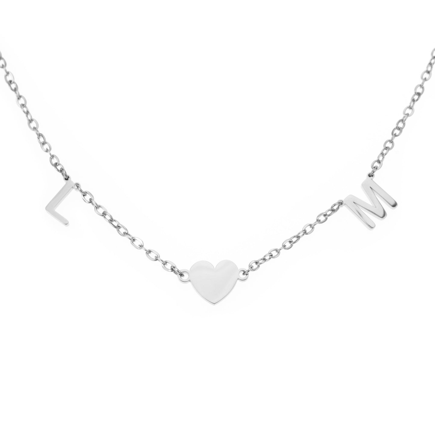 Double Initials Heart Necklace