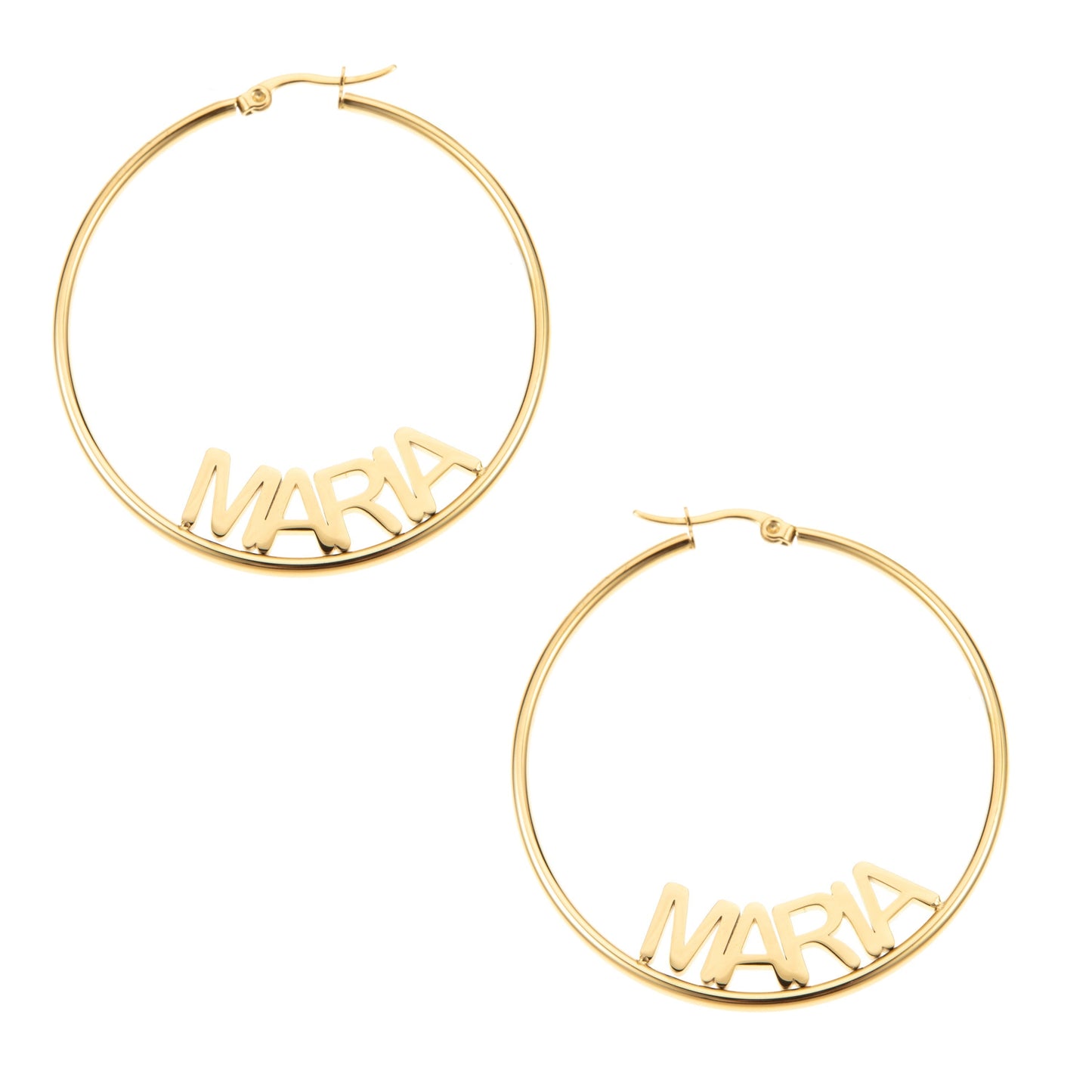 Closed Hoop Name Earrings