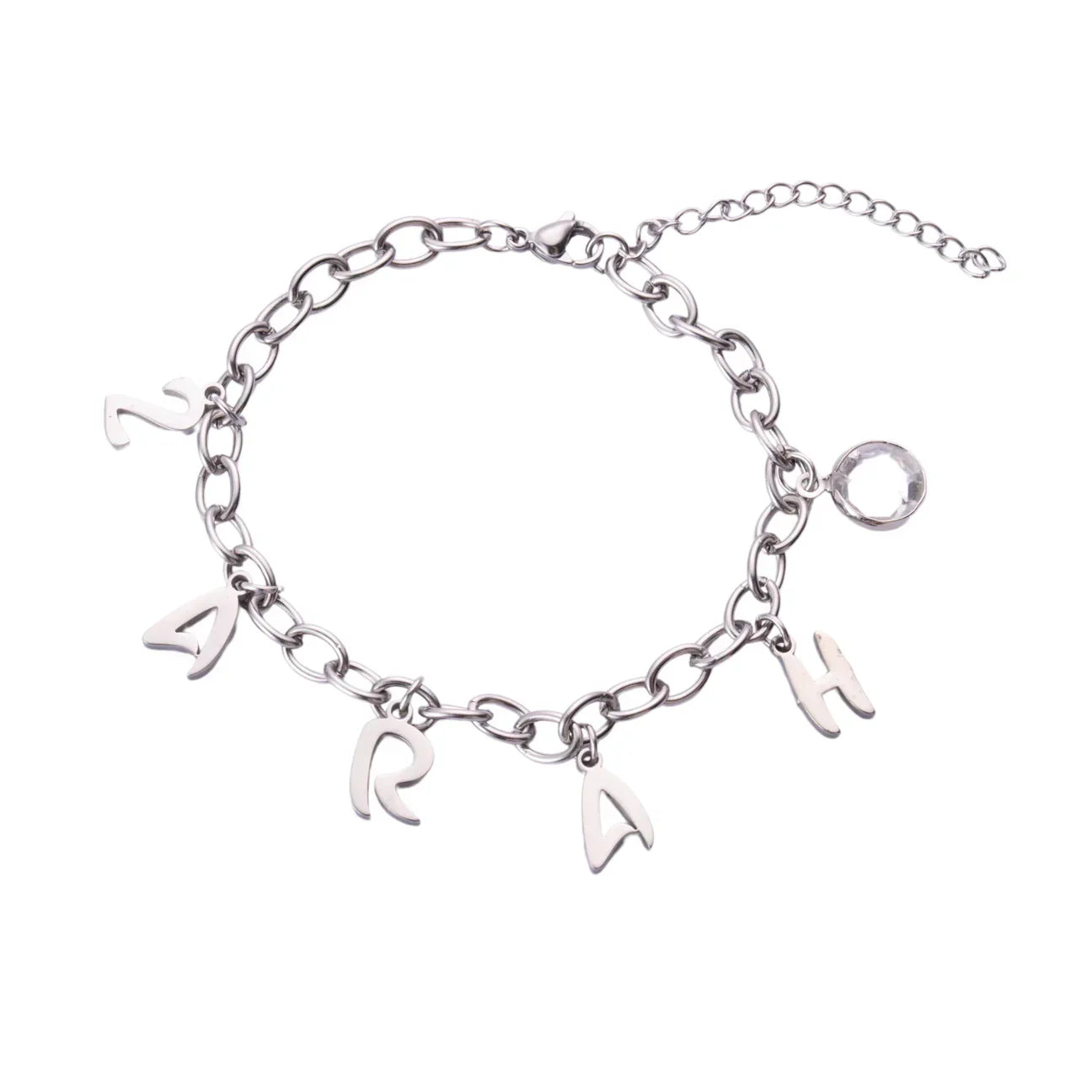 Custom Name Charms Bracelet With Birthstone