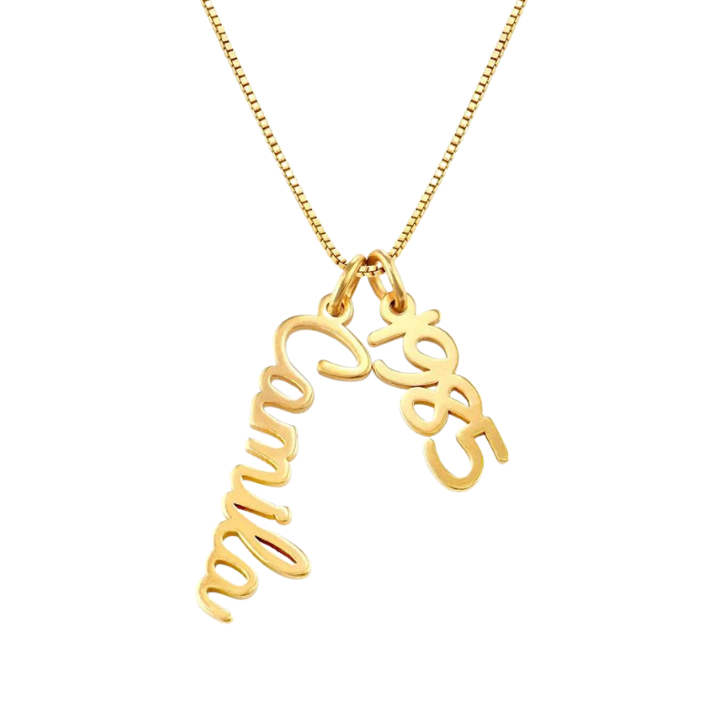 Personalized Vertical Pendant Necklace