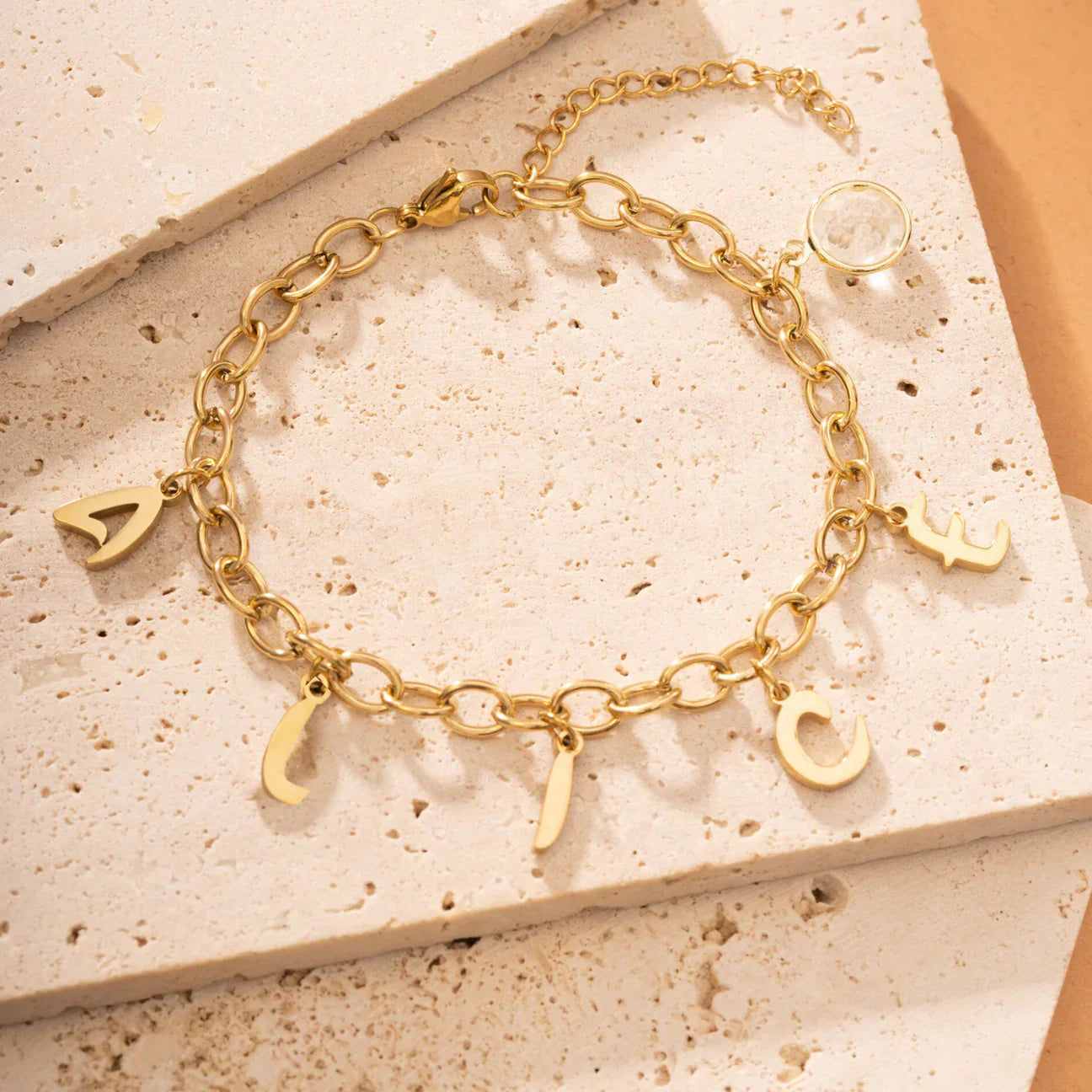 Custom Name Charms Bracelet With Birthstone