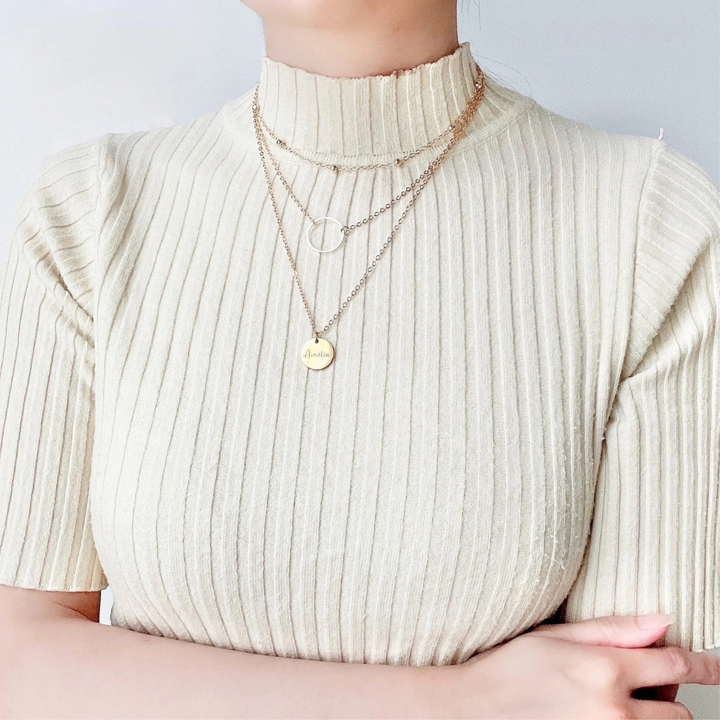 Engraved Disc Necklace