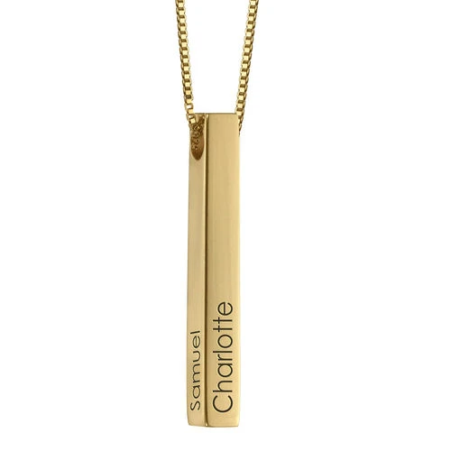 Personalized Pillar Bar Pendant Necklace