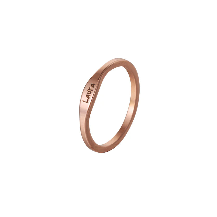 Slim Engraved Name Ring