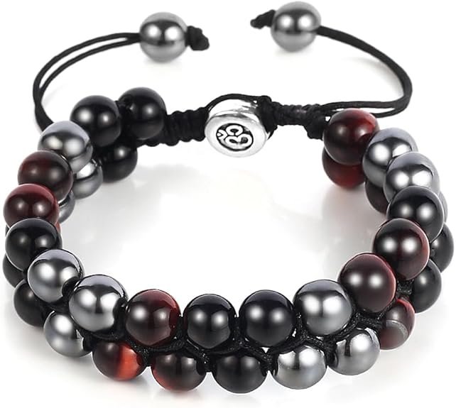 Triple Power Protection Bracelet - Onyx, Lava Rock & Tiger Eye