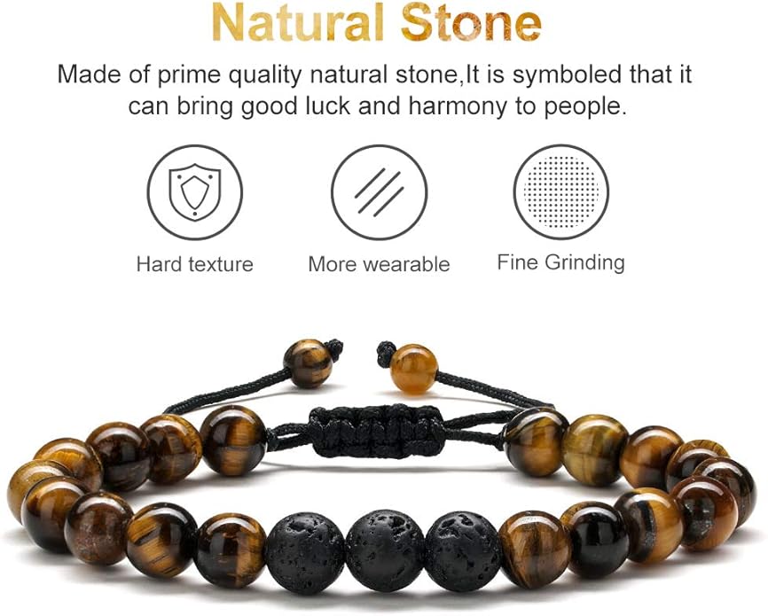 Tiger Eye & Lava Rock Bracelet
