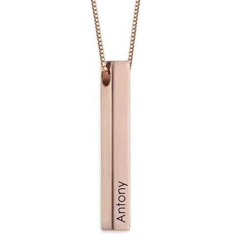 Personalized Pillar Bar Pendant Necklace
