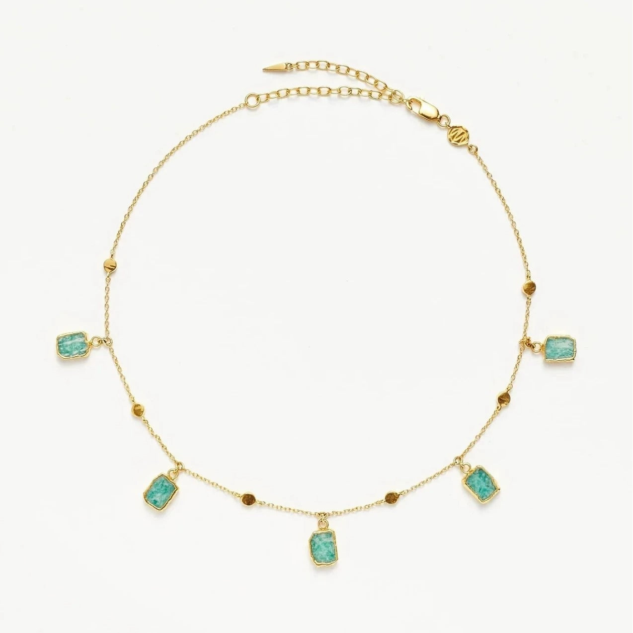 Amazonite Charm Choker Layered Necklace