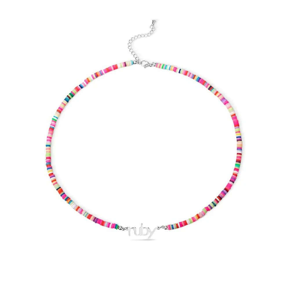 Customized Name Colored Fimo Necklace