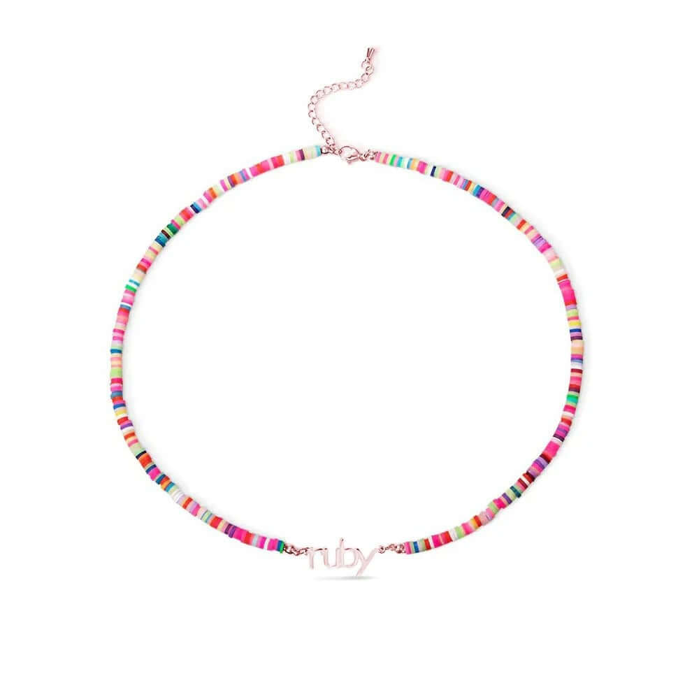 Customized Name Colored Fimo Necklace