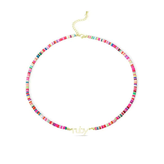 Customized Name Colored Fimo Necklace