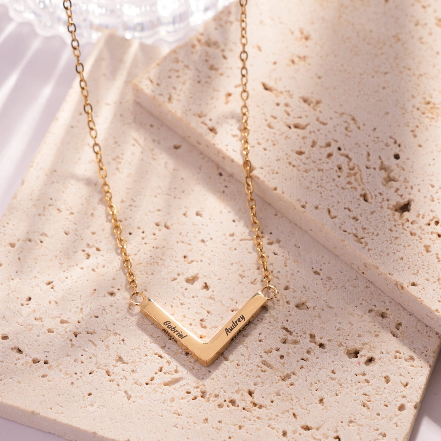 Personalized Corner Bar Necklace