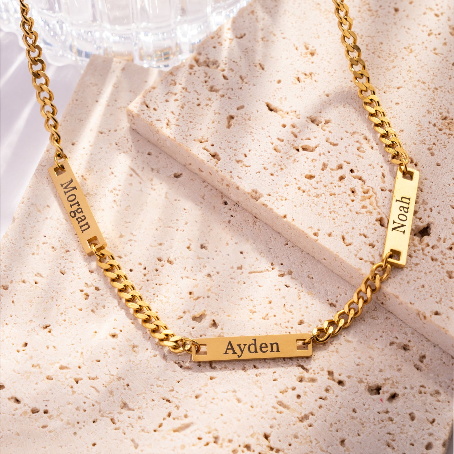 Personalized Multiple Names on Plaque Necklace