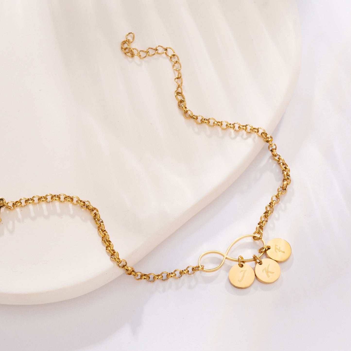 Infinity with Initial Charms Bracelet