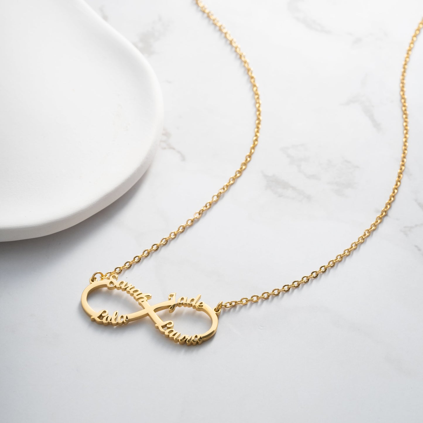 Four Names Infinity Necklace