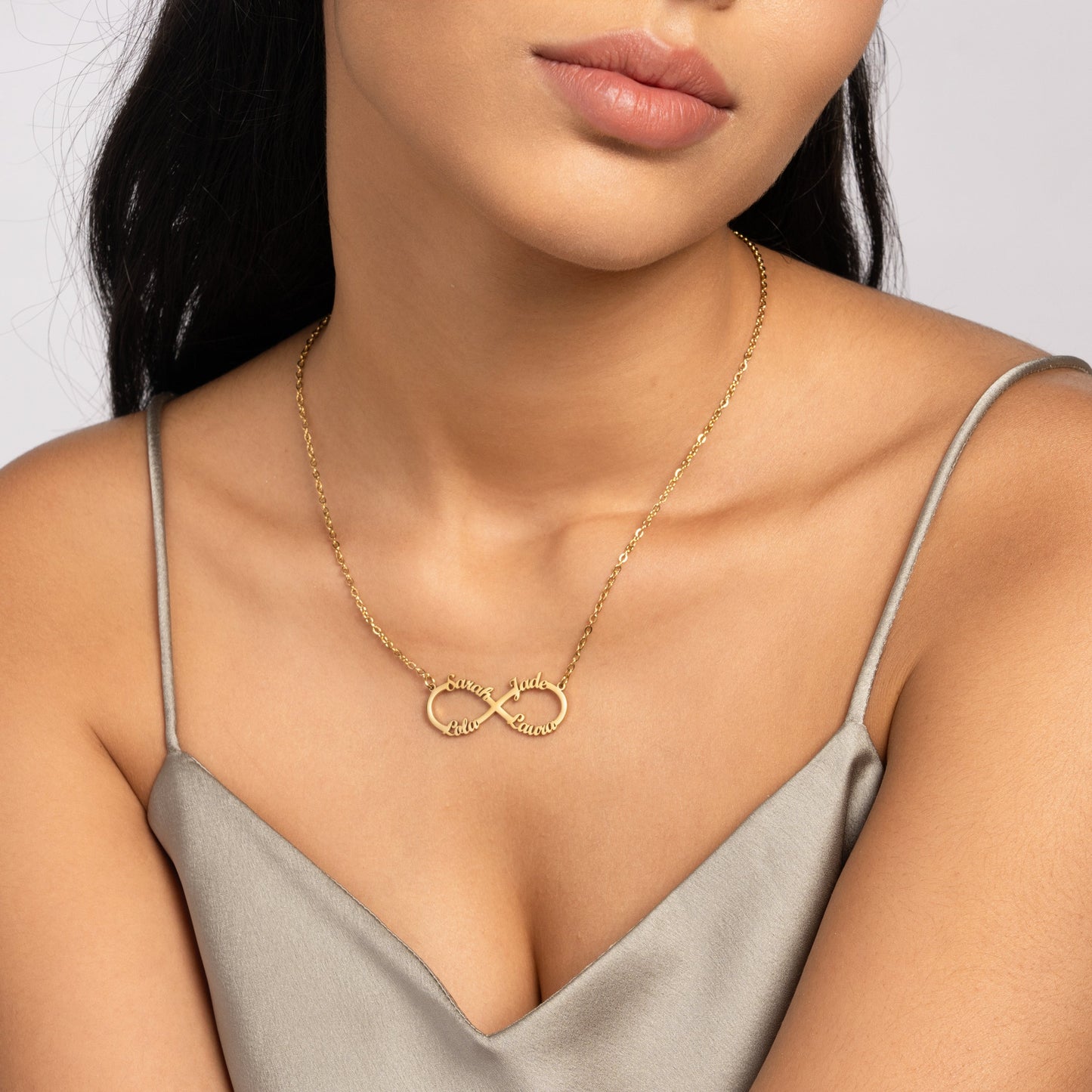 Four Names Infinity Necklace