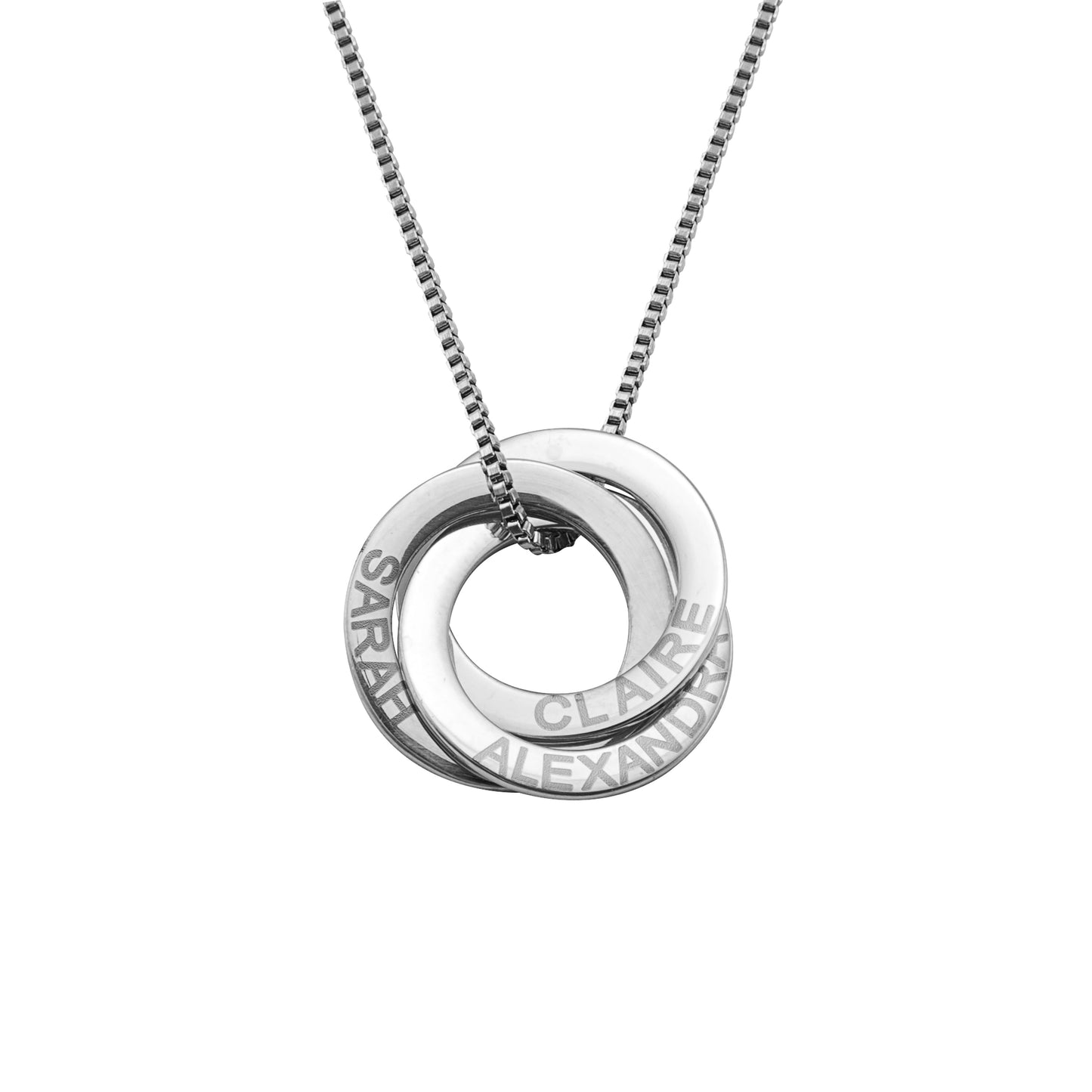 Interlocking Ring Pendant Necklace