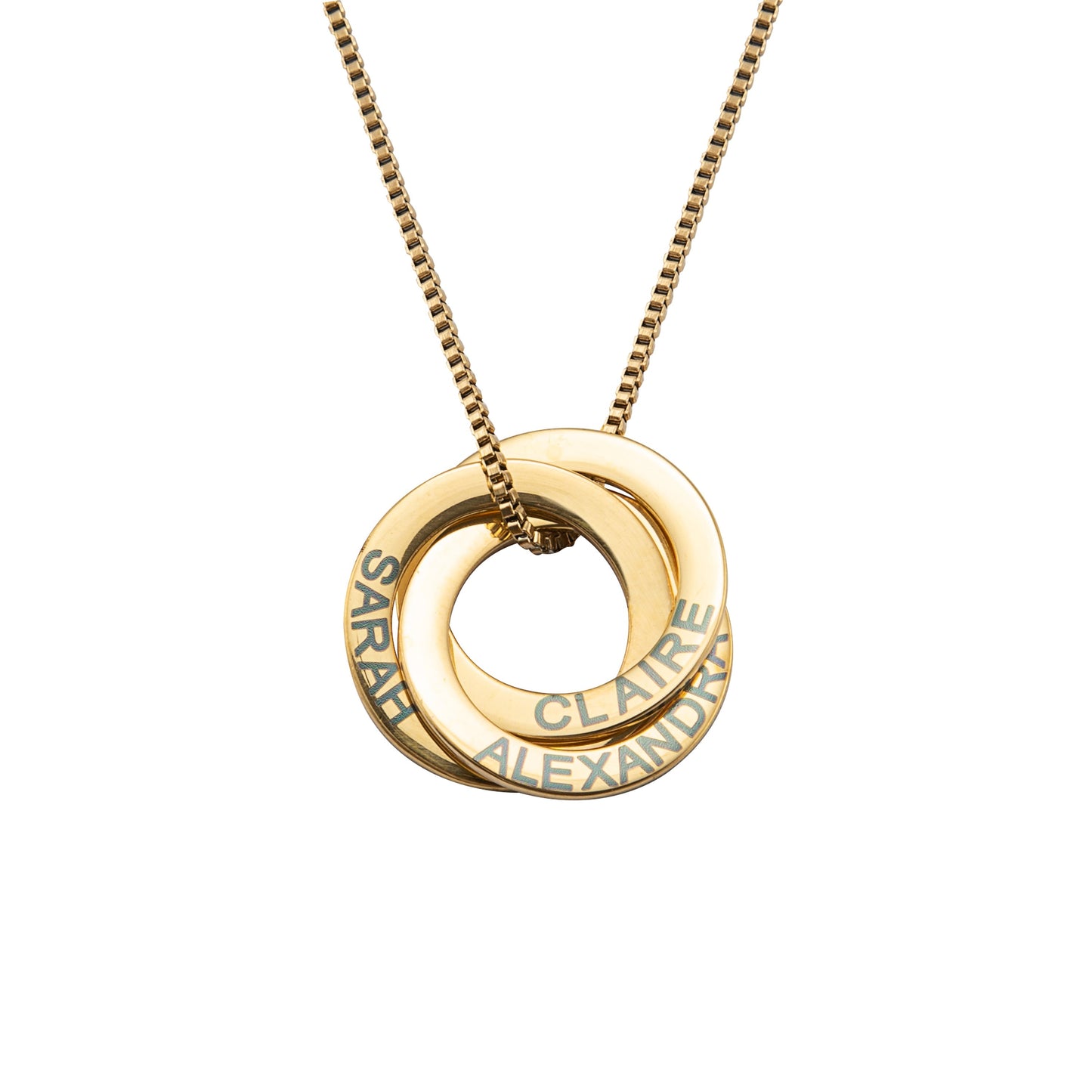 Interlocking Ring Pendant Necklace
