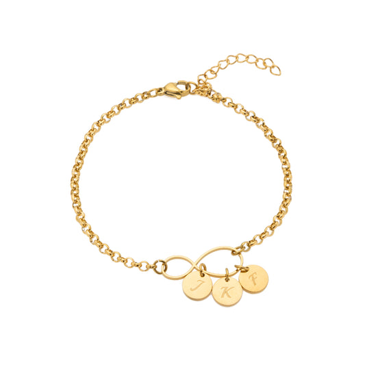 Infinity with Initial Charms Bracelet