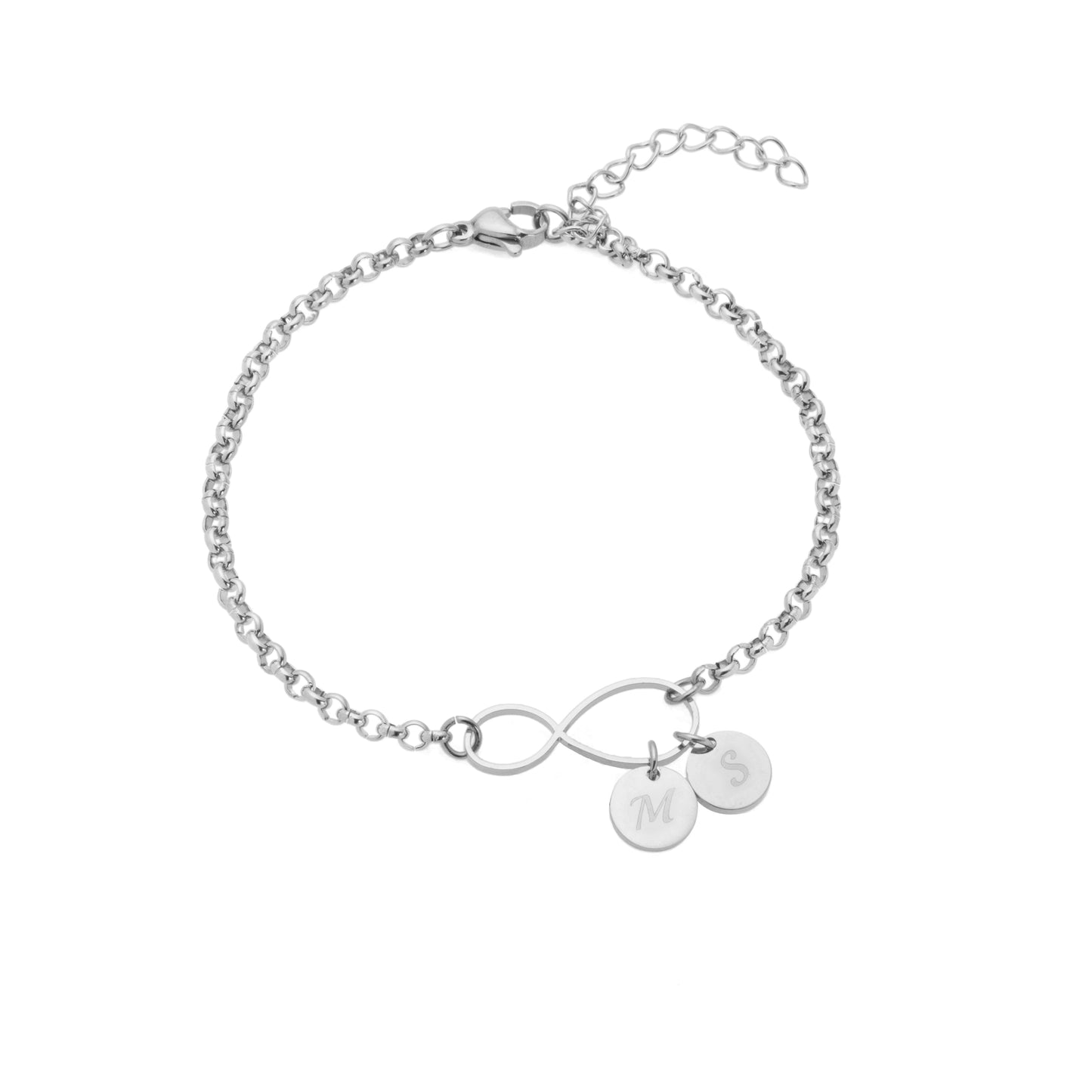 Infinity with Initial Charms Bracelet
