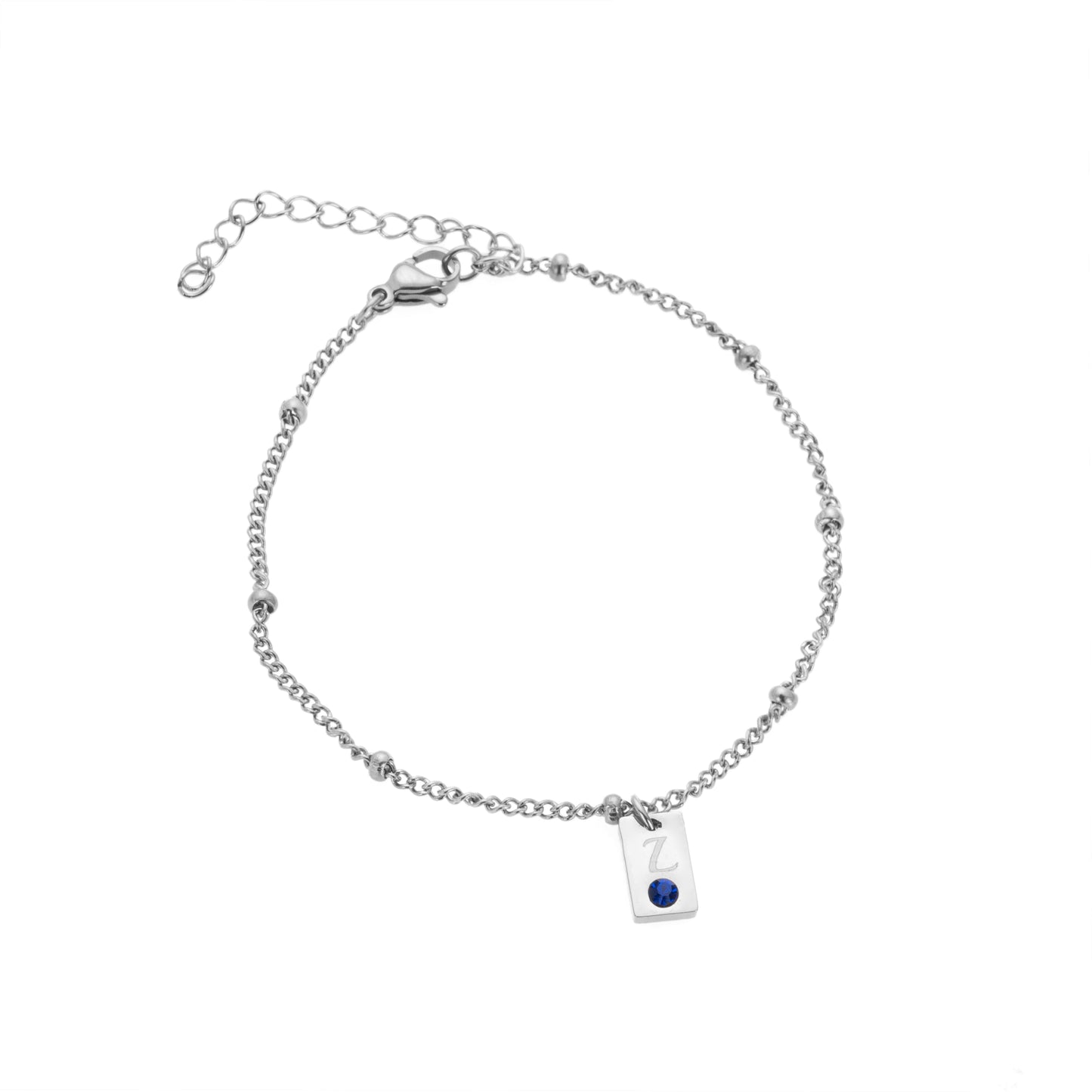 Initials and Stones Pendant Bracelet