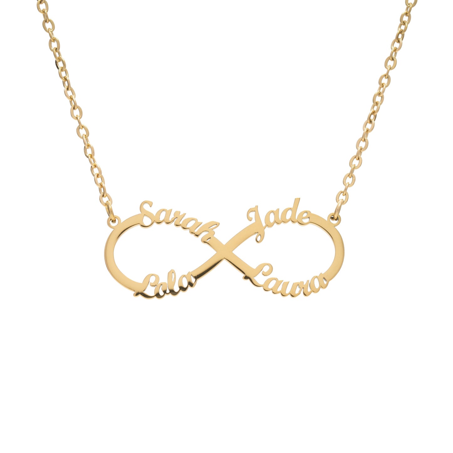 Four Names Infinity Necklace