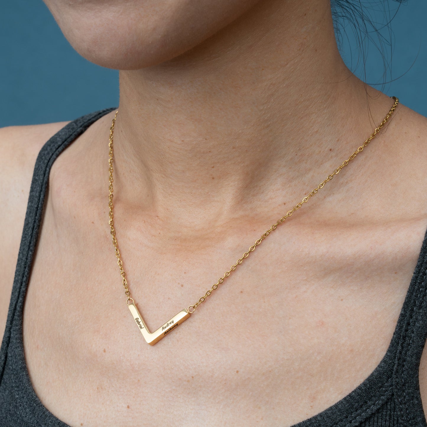 Personalized Corner Bar Necklace