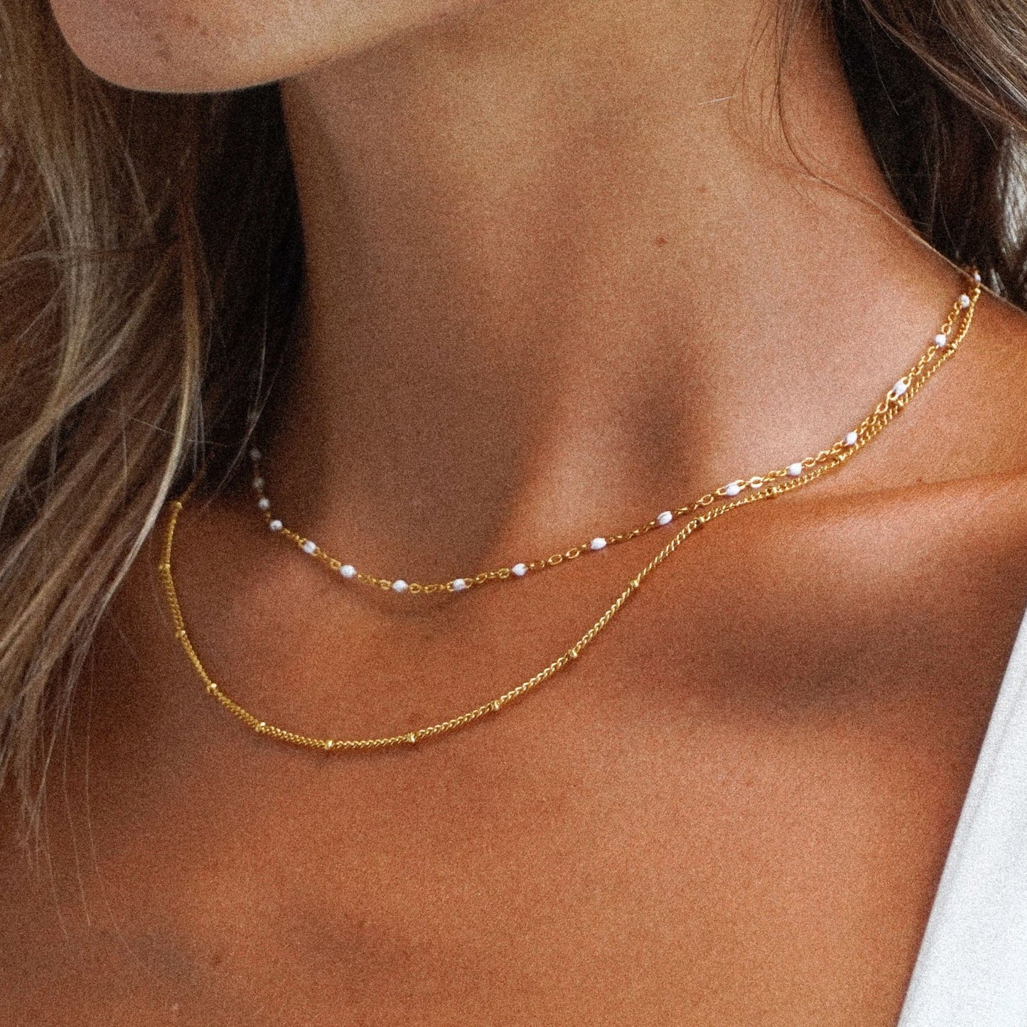 Double Beaded Layered Necklace
