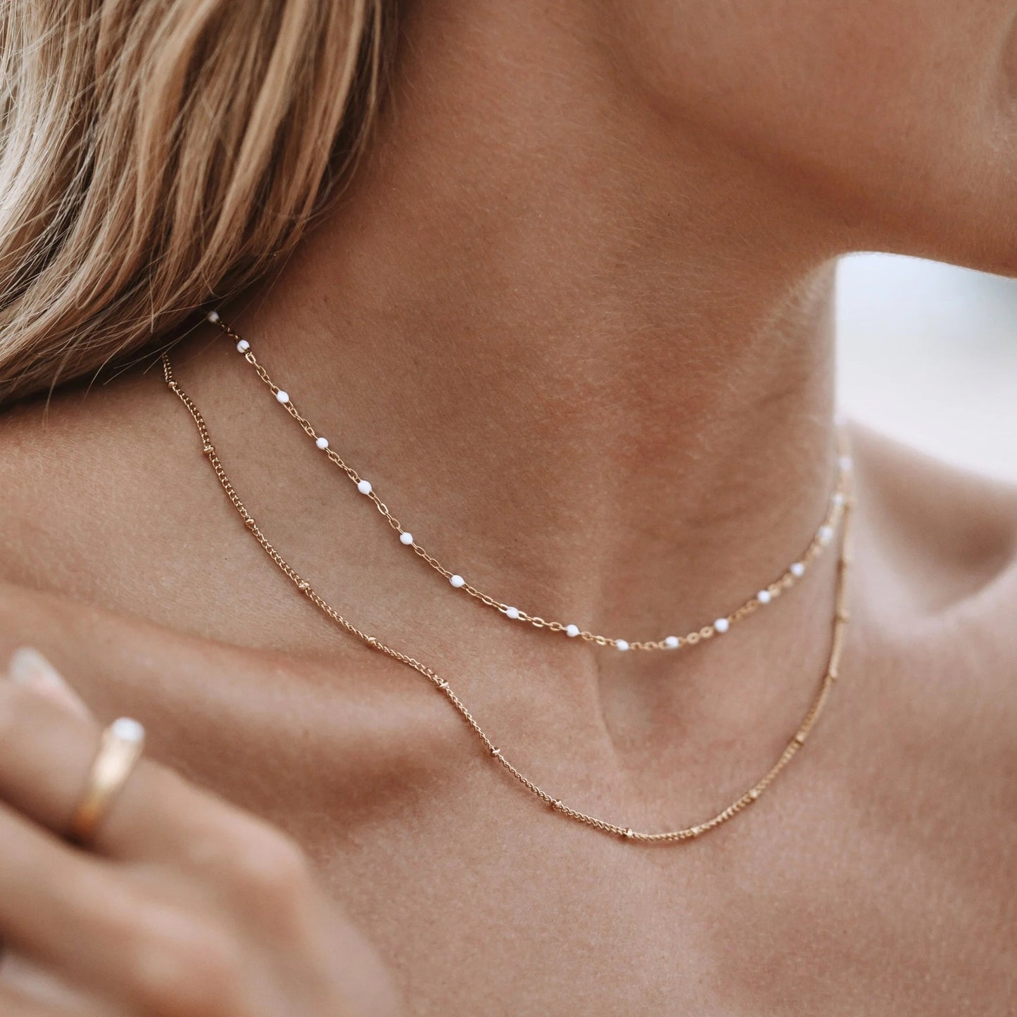 Double Beaded Layered Necklace