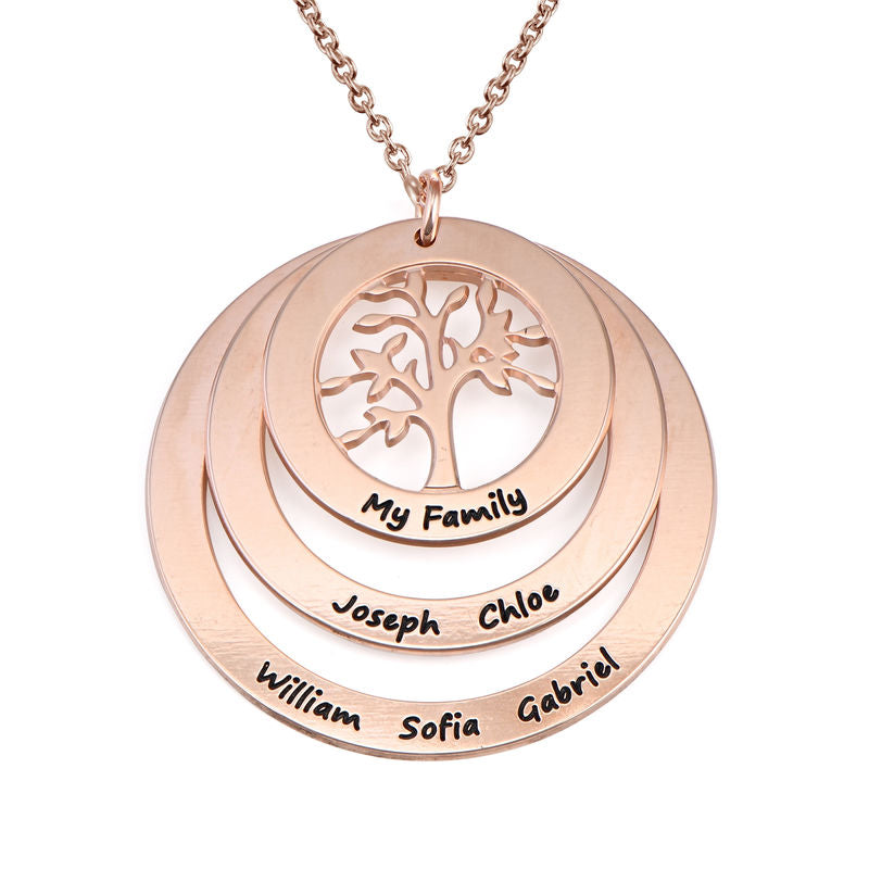 Personalized Family Tree Circle Pendant