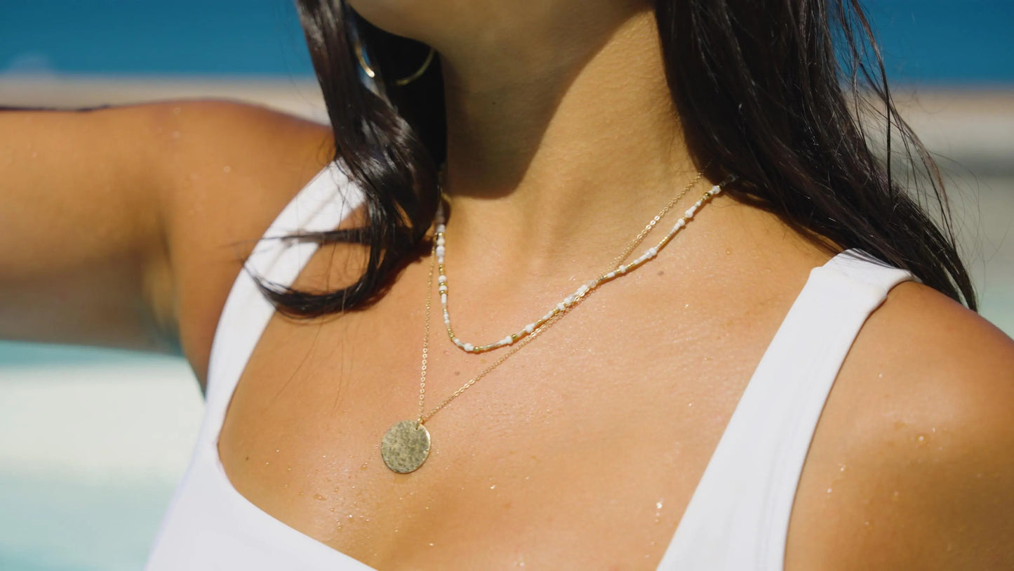 Hammered Disc Necklace