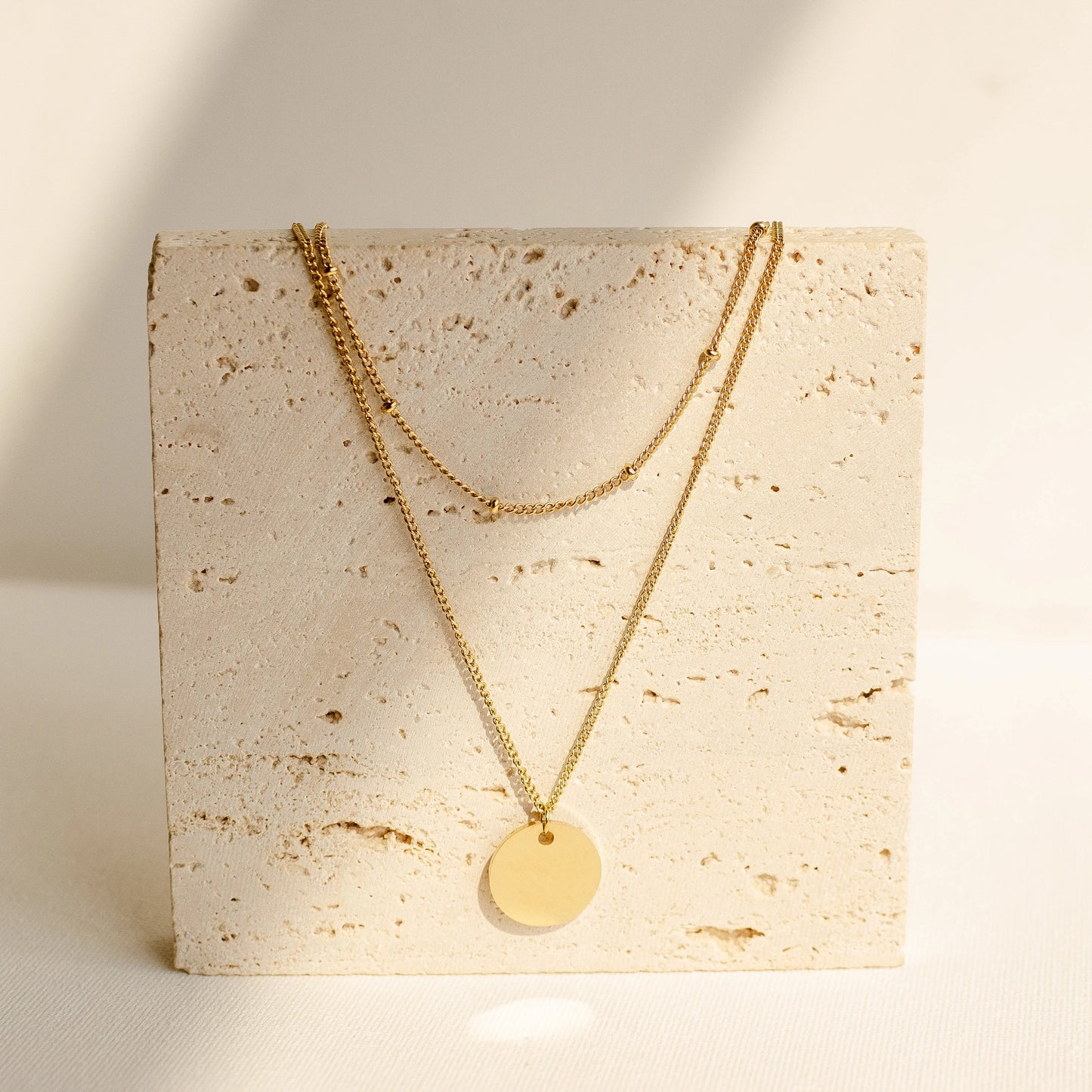 Herringbone Choker Chain With Pendant Layered Necklace
